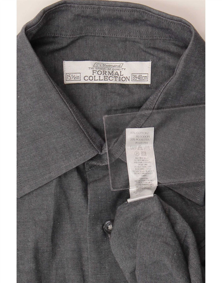 Camicia da uomo St. Bernard taglia 39/40 15 1/2 cotone grigio medio