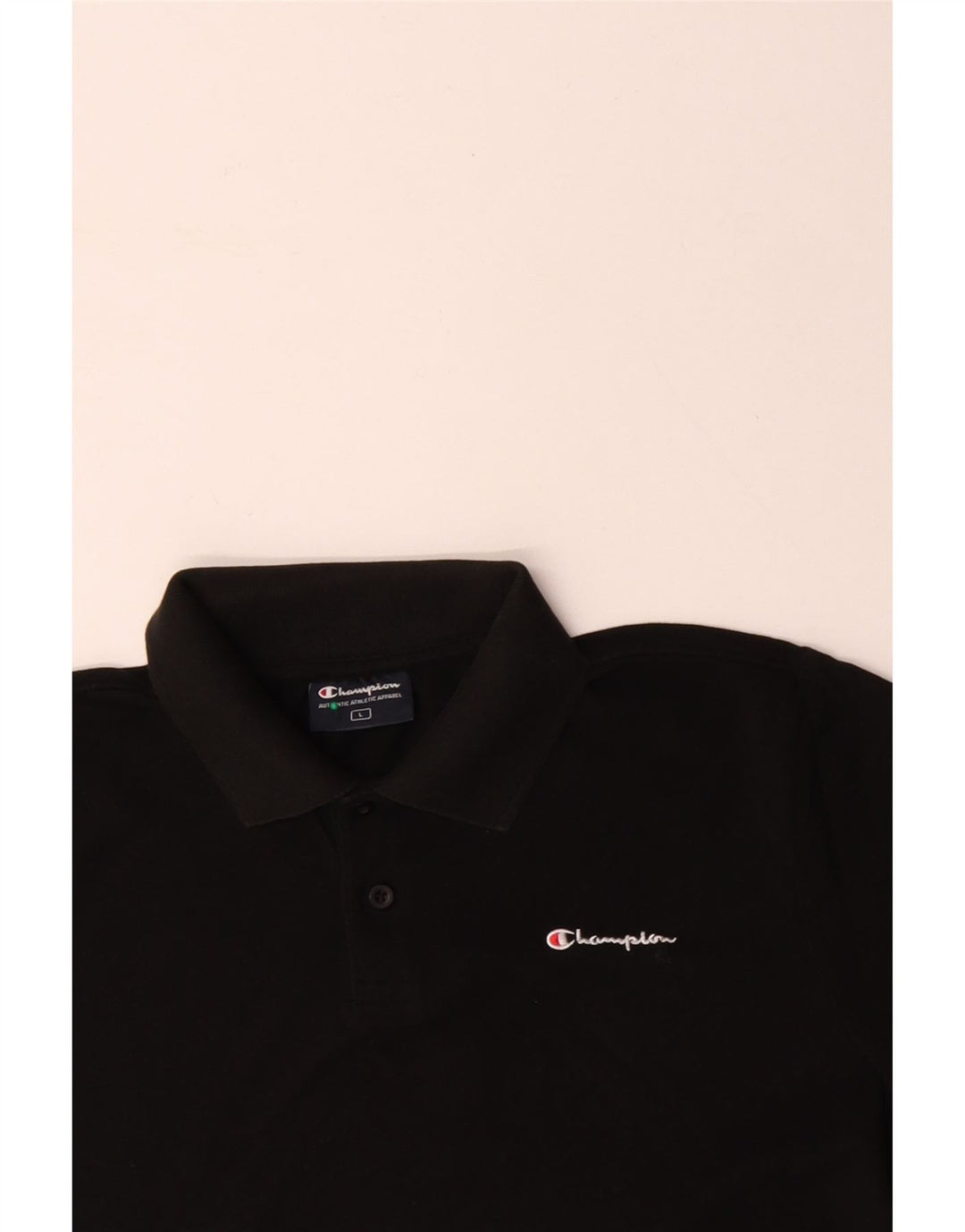 Polo da uomo CHAMPION grande in cotone nero