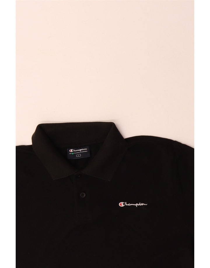 Polo da uomo CHAMPION grande in cotone nero
