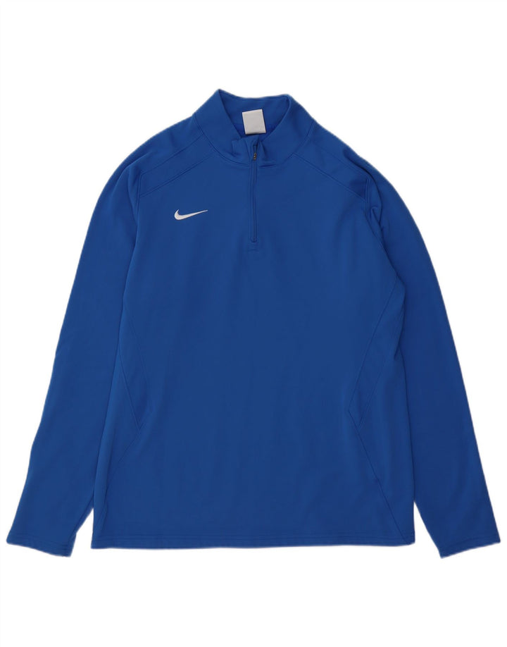 NIKE Top da tuta pullover con zip e collo da donna UK 18 XL poliestere blu