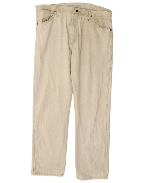 Jeans dritti da uomo Wrangler W38 L32 cotone beige