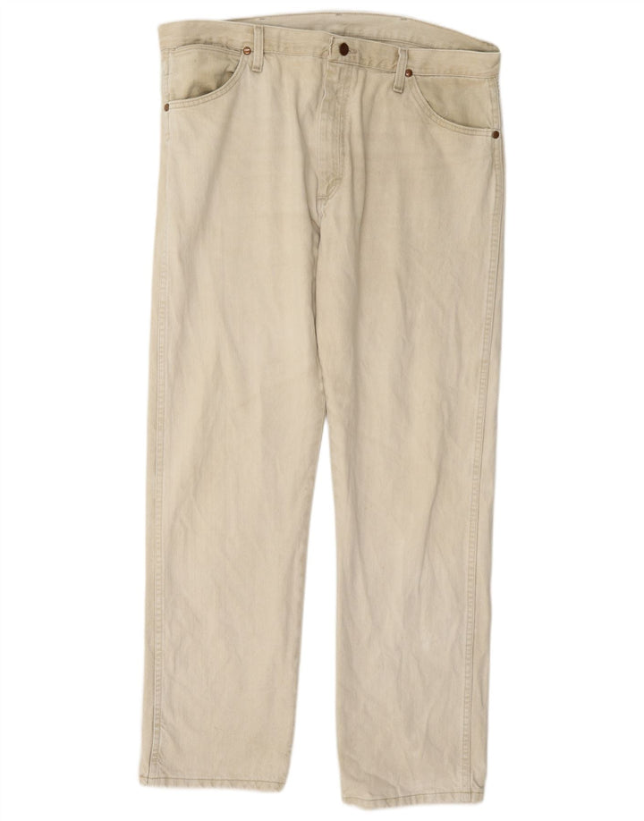 Jeans dritti da uomo Wrangler W38 L32 cotone beige