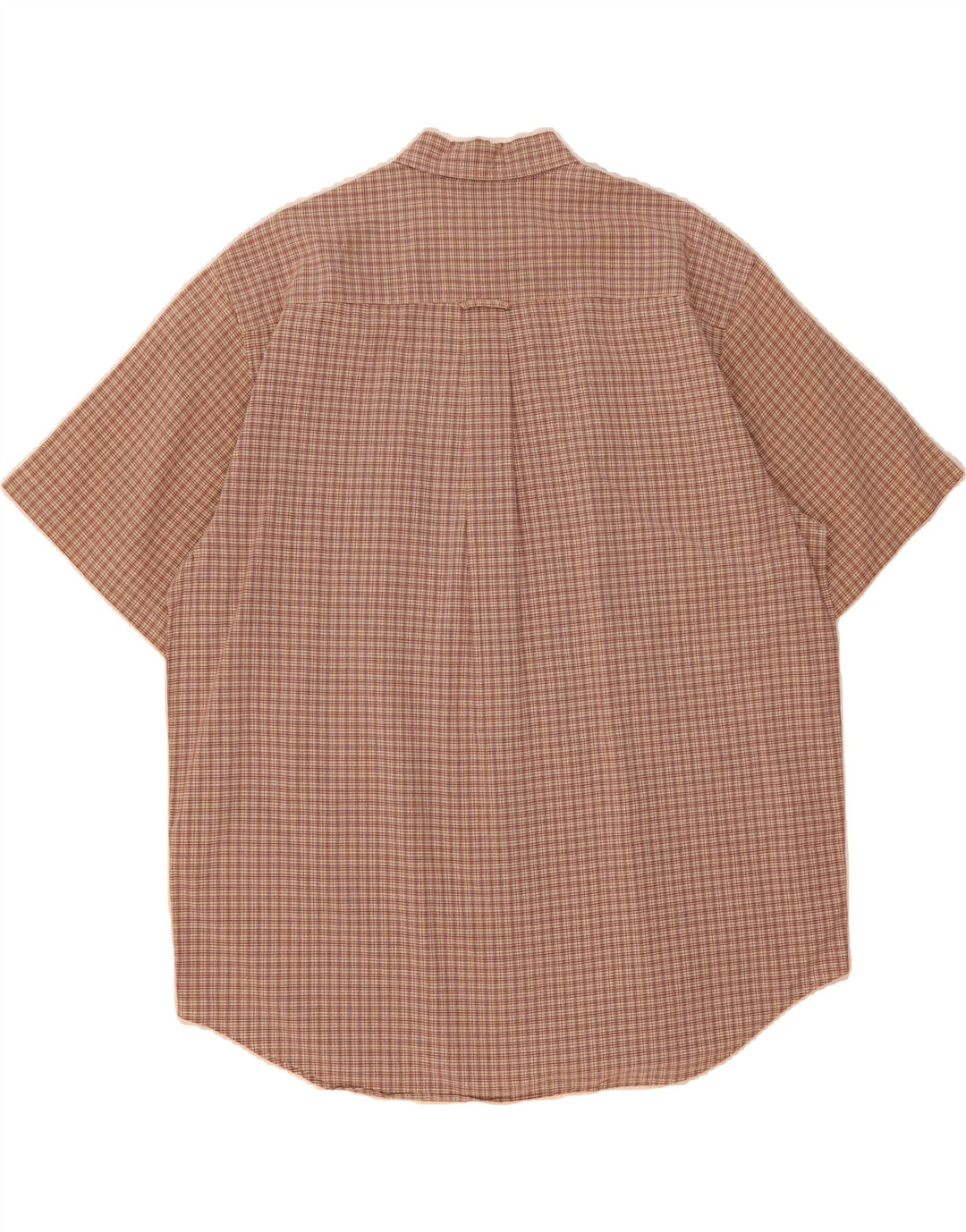 EDDIE BAUER Camicia a maniche corte da uomo in cotone a quadri marroni grandi