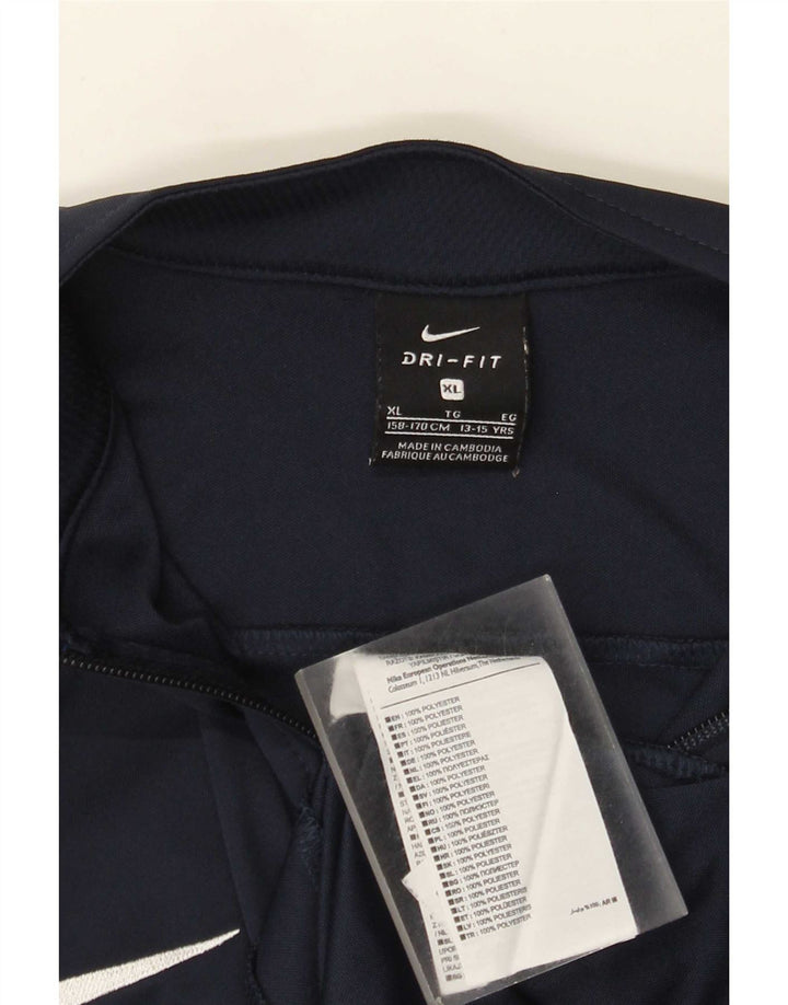 Giacca superiore della tuta da ragazzo Nike 13-14 anni XL blu navy poliestere