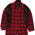Soprabito oversize da donna vintage EU 42 grande quadretto rosso