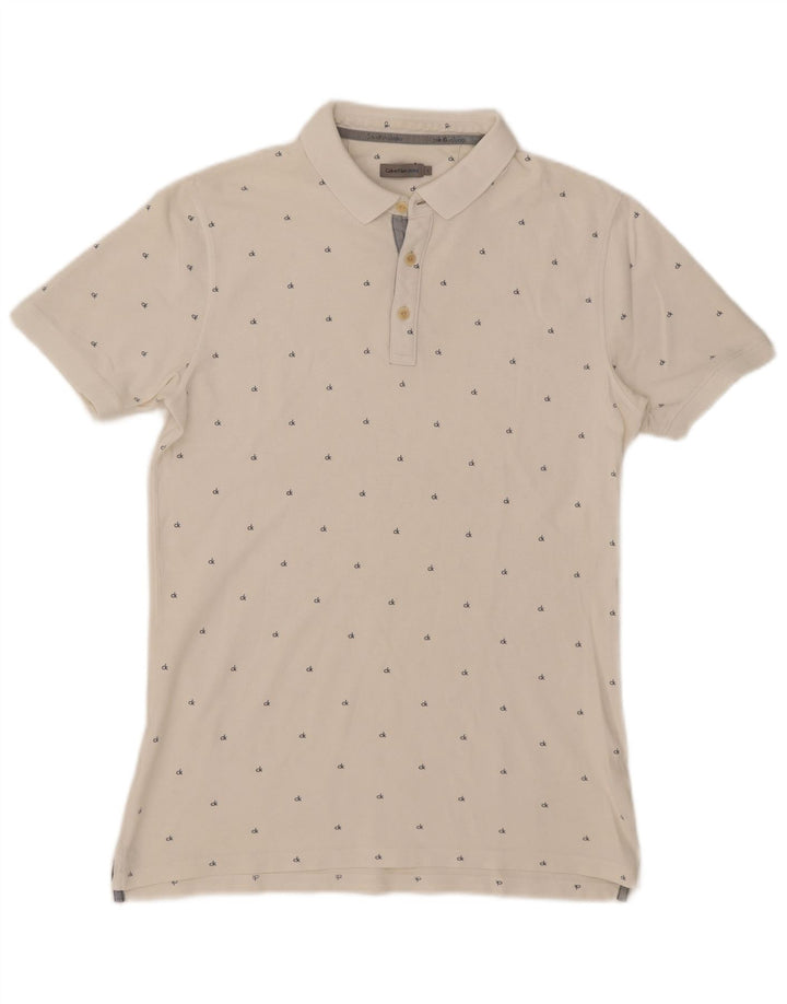 Polo da uomo Calvin Klein Jeans grande bianca maculata