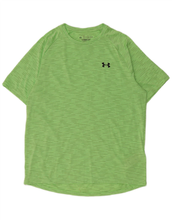 T-shirt da uomo Under Armour Top grande poliestere gessato verde