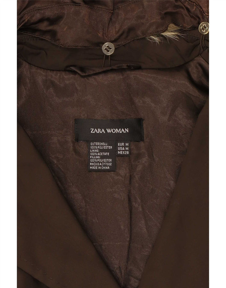 Giacca Parka da donna Zara UK 14 Poliestere marrone medio