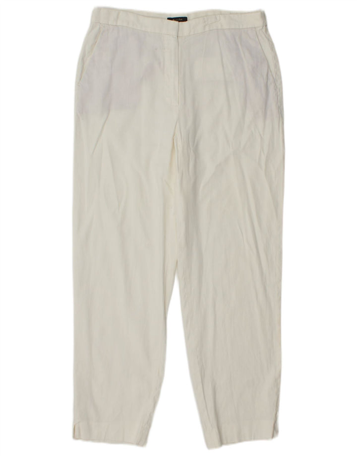 MASSIMO DUTTI Pantaloni chino affusolati da donna EU 40 Medio W30 L27 Bianco