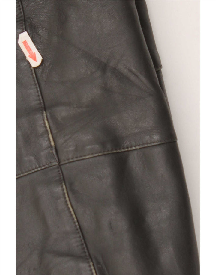 Giacca in pelle vintage da uomo UK 40 grande grigia