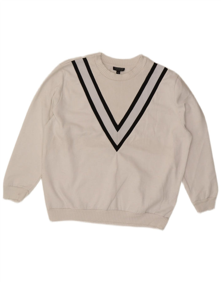 Topshop Felpa oversize da donna Maglione UK 12 Medium White Striped