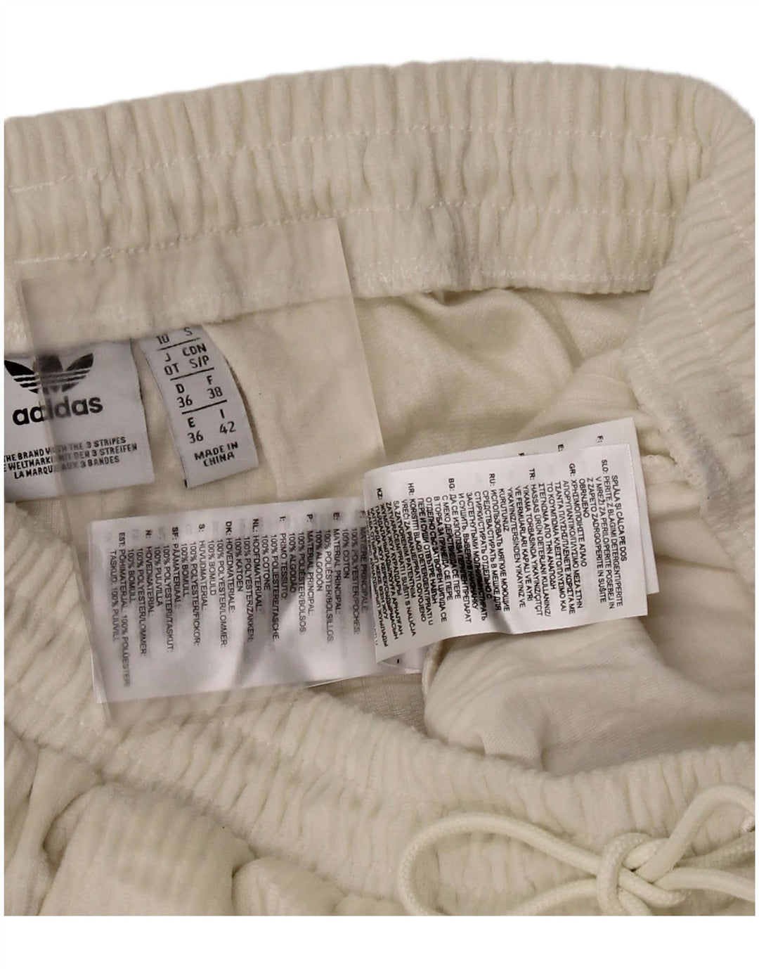 Pantaloni da tuta da donna Adidas Joggers UK 10 Small Poliestere bianco
