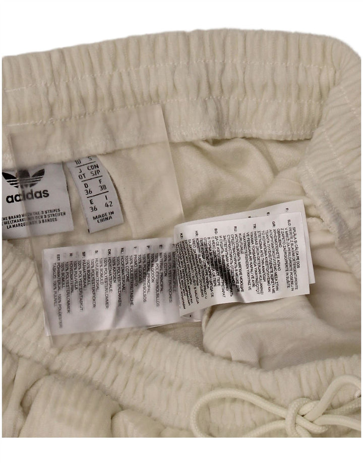 Pantaloni da tuta da donna Adidas Joggers UK 10 Small Poliestere bianco