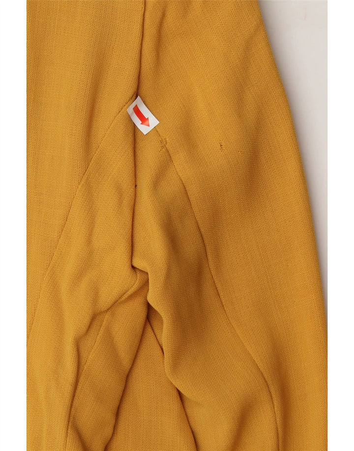 VINTAGE Womens Crop 4 Button Blazer Jacket IT 42 Medium Yellow Wool Vintage Vintage and Second-Hand Vintage from Messina Hembry 