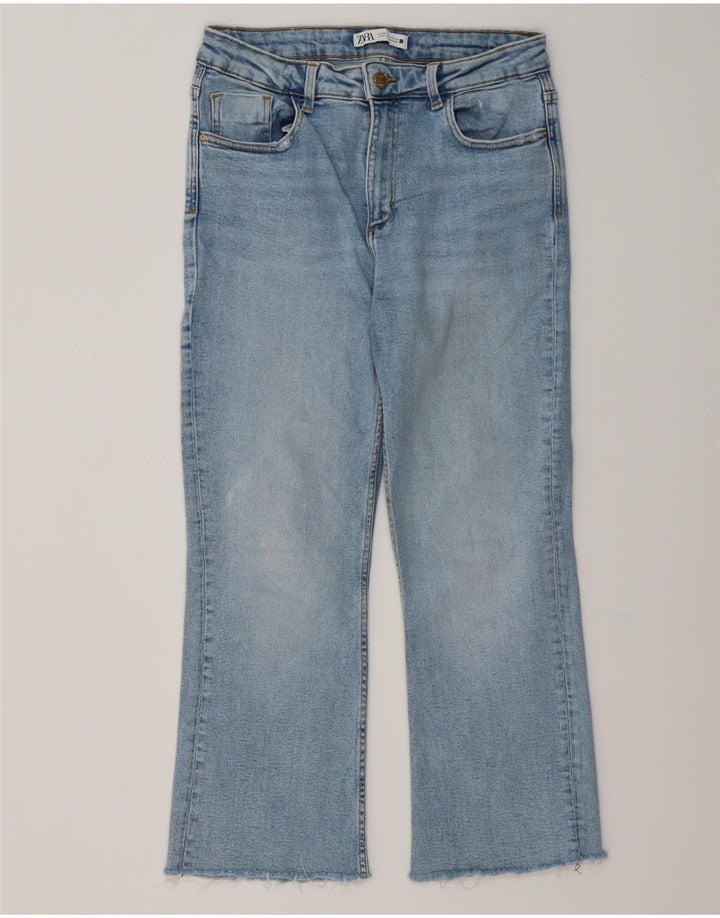 Jeans corti da donna ZARA Bootcut EU 40 medio W30 L25 cotone blu