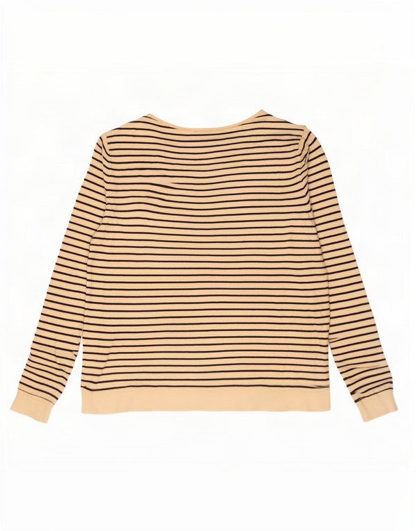 Top Zara da donna oversize a maniche lunghe UK 10 piccolo in viscosa a righe beige