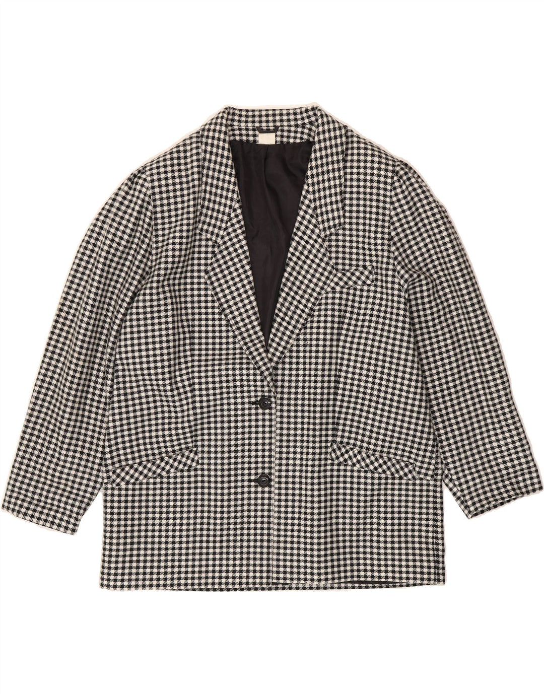 CHARLES VOGELE Womens Loose Fit Blazer Jacket EU 46 XL Black Houndstooth Vintage Charles Vogele and Second-Hand Charles Vogele from Messina Hembry 