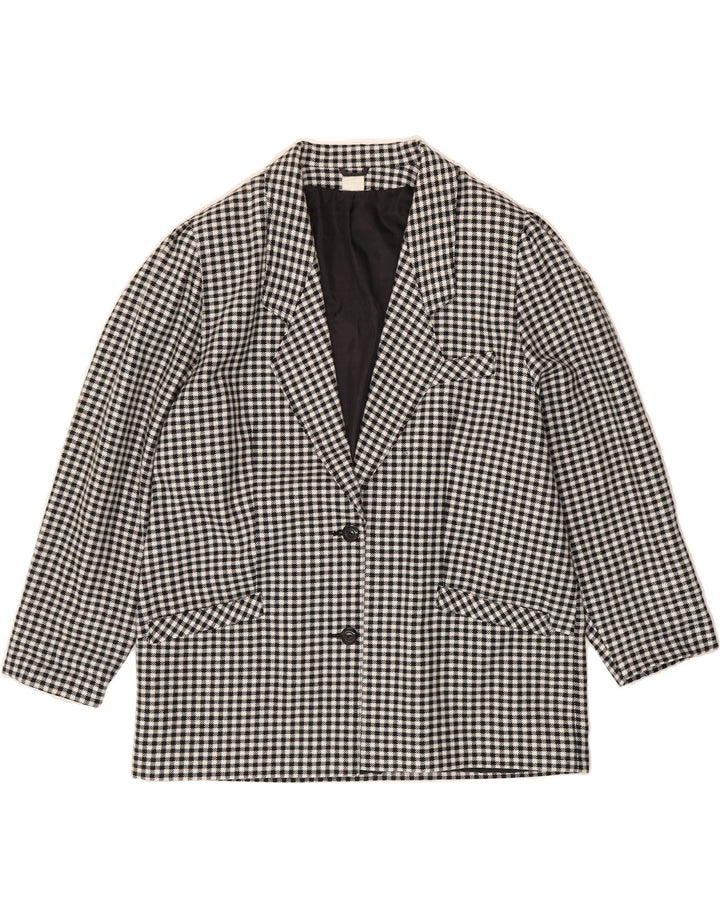 CHARLES VOGELE Womens Loose Fit Blazer Jacket EU 46 XL Black Houndstooth Vintage Charles Vogele and Second-Hand Charles Vogele from Messina Hembry 