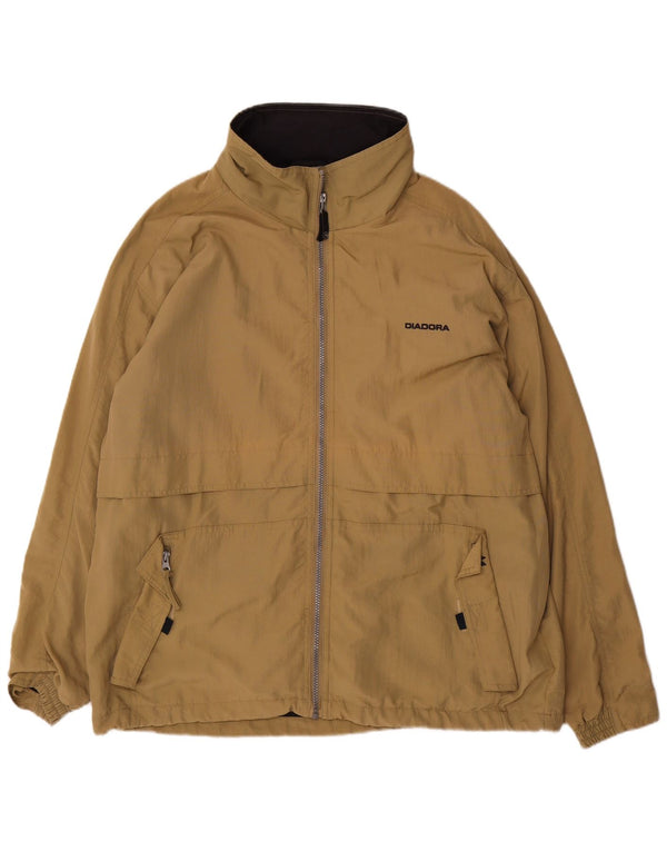Giacca antipioggia con cappuccio da uomo Diadora UK 42 XL Khaki Poliammide