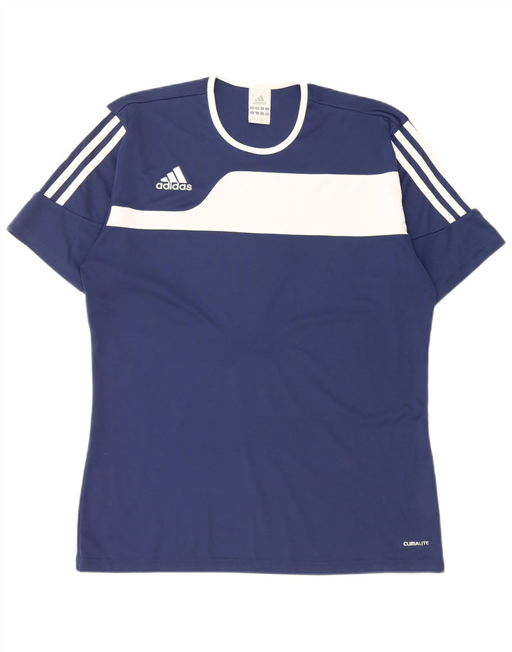 T-shirt Adidas Climalite da uomo Top color block medio blu navy