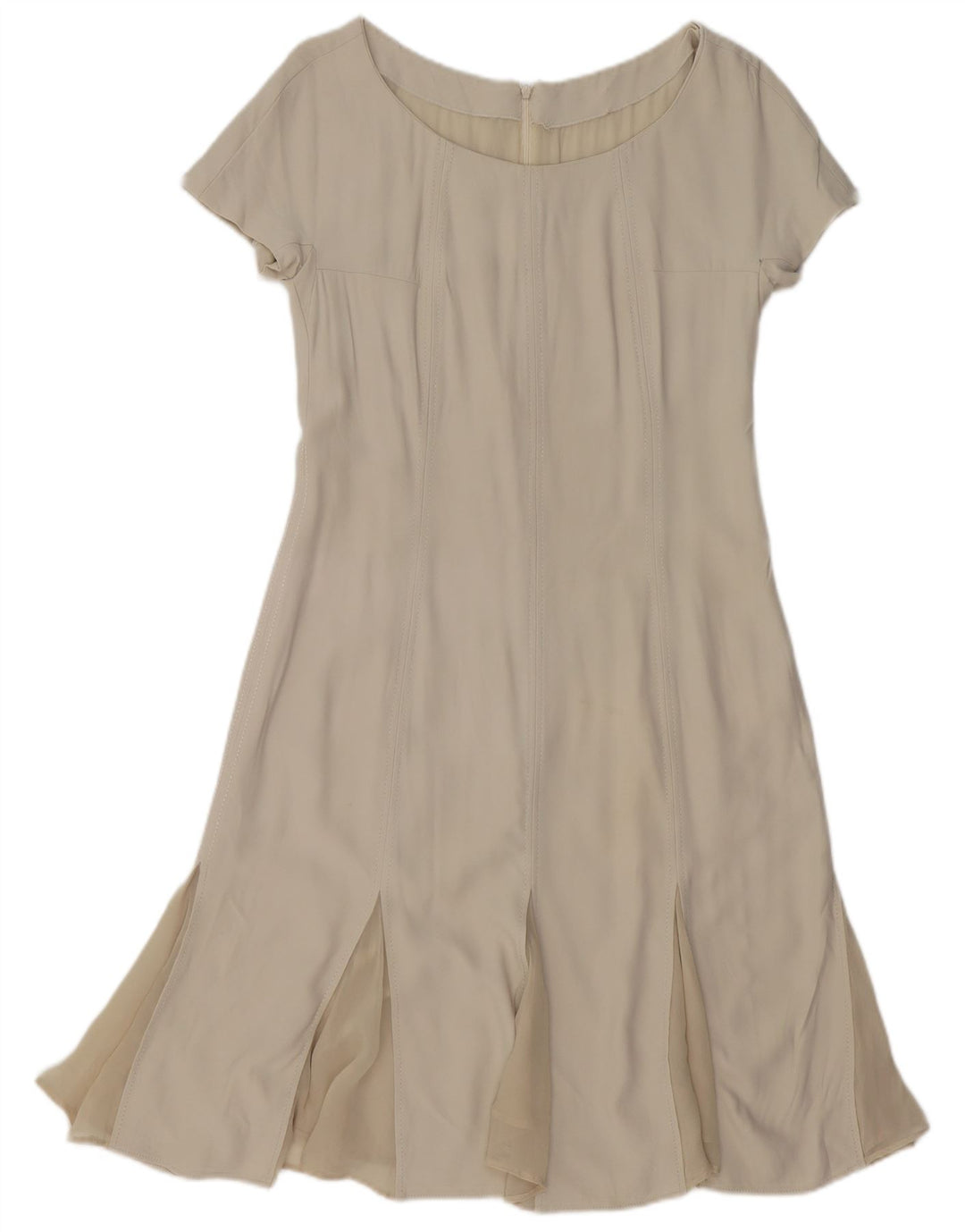 Abito a trapezio da donna VINTAGE UK 12 bianco medio