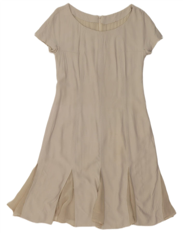 Abito a trapezio da donna VINTAGE UK 12 bianco medio