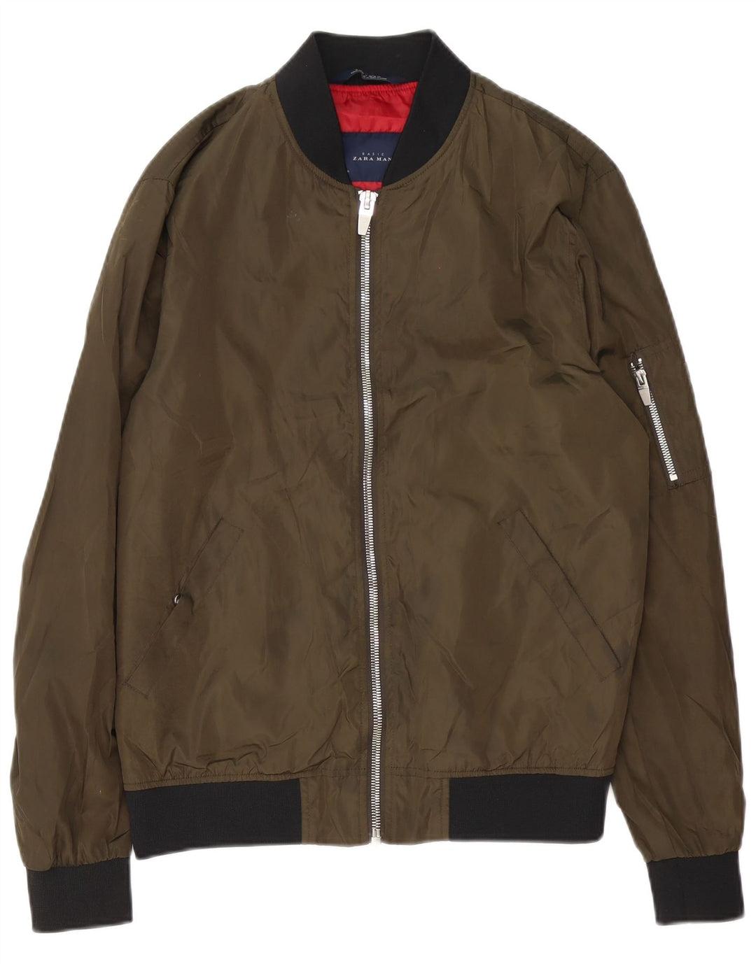 Giubbotto bomber da uomo Zara UK 38 poliestere verde medio