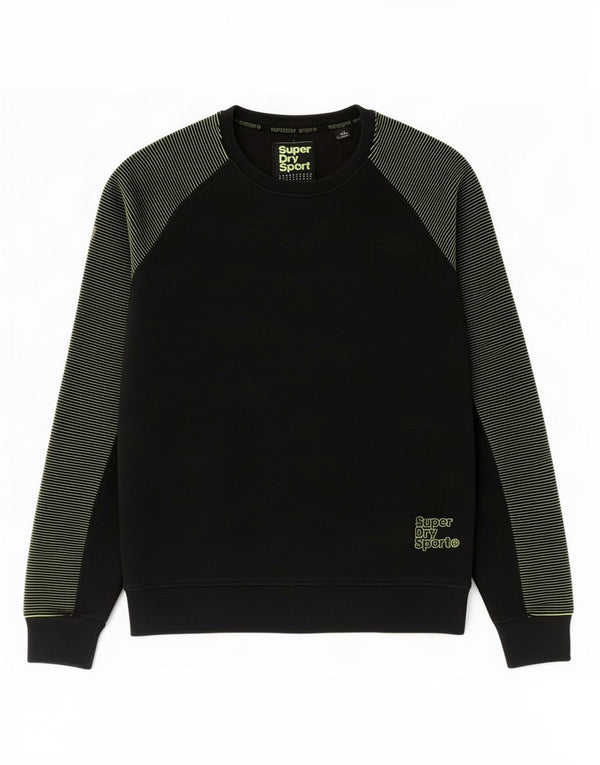 Felpa da donna Superdry Jumper UK 12 cotone a righe nere medie