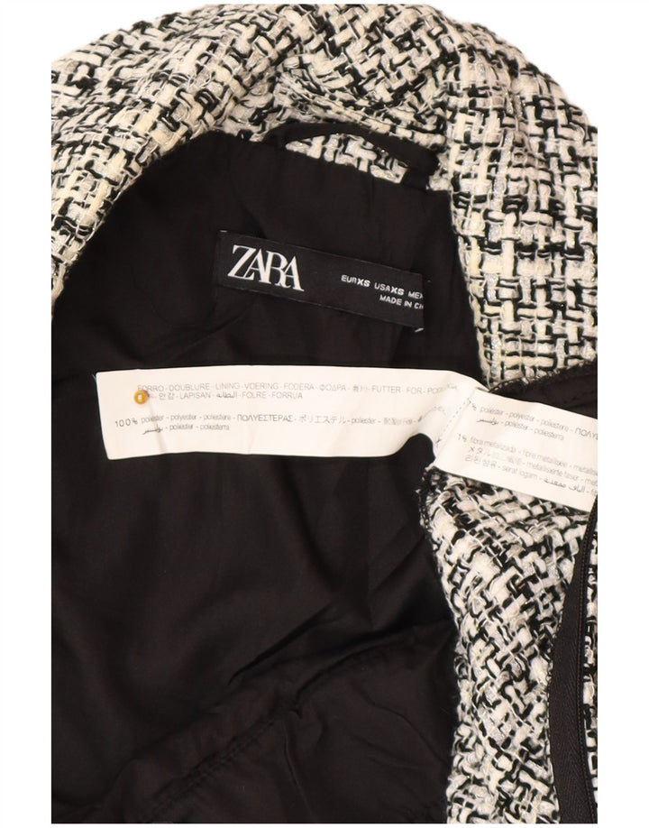 Tuta corta senza maniche da donna Zara UK 6 XS poliestere a quadri grigio