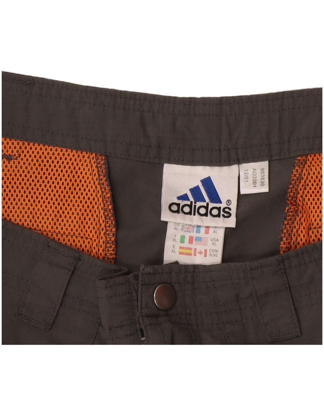Pantaloncini casual da uomo Adidas XL W38 poliestere grigio
