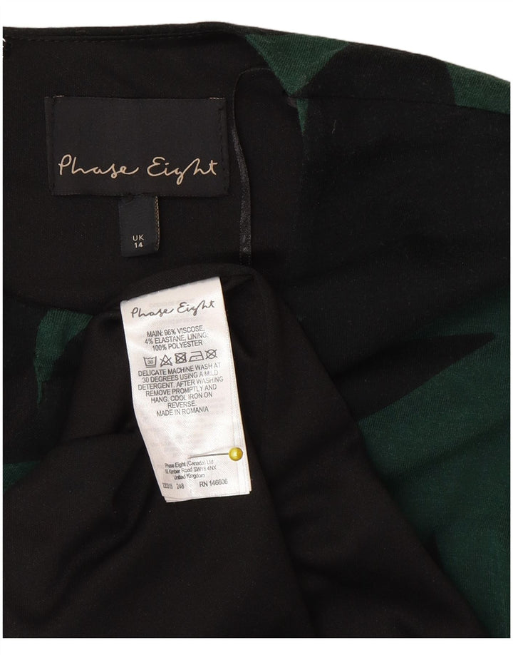 Abito tubino a maniche lunghe da donna Phase Eight UK 14 Verde medio geometrico