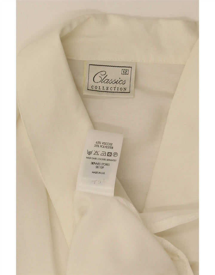 Camicetta classica a maniche corte da donna classica, taglia UK 12, colore bianco medio