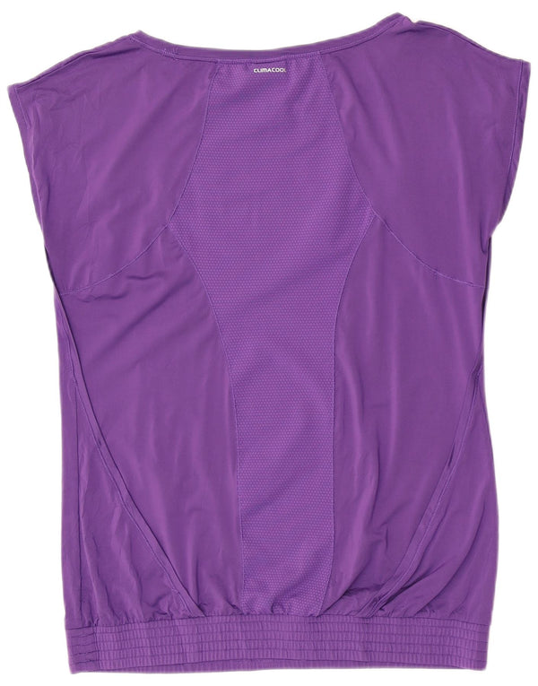 Adidas T-shirt grafica da donna Top UK 16 Large Purple Poliestere Sports