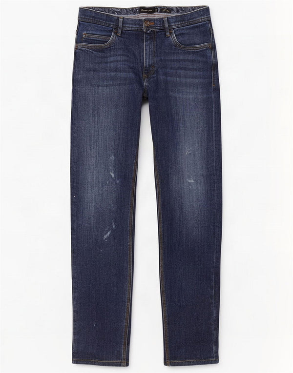 Massimo Dutti Jeans slim effetto consumato da uomo EU 42 Large W32 L30 Blu Cotone