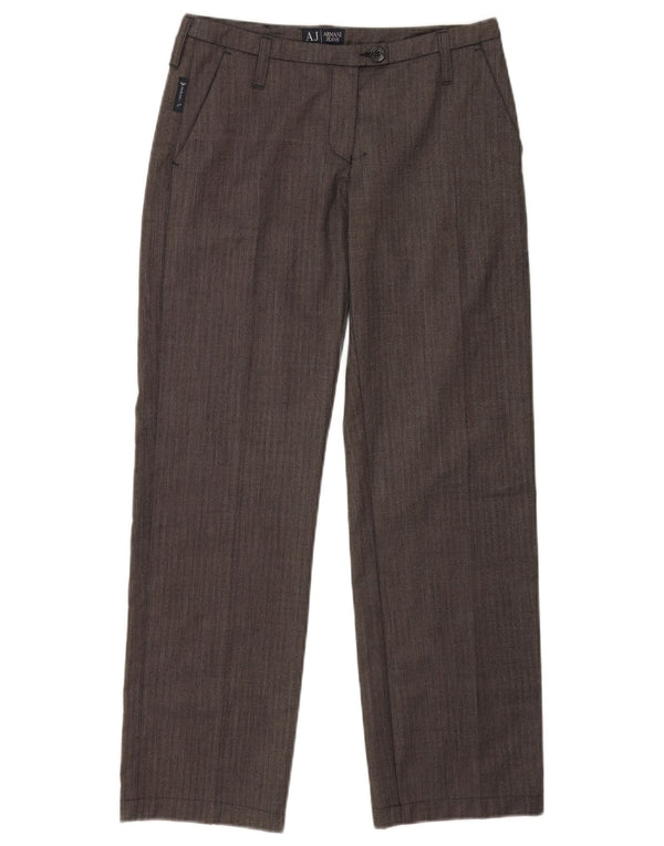 Armani Pantaloni casual dritti da donna EU 38 Medio W28 L28 Poliestere grigio