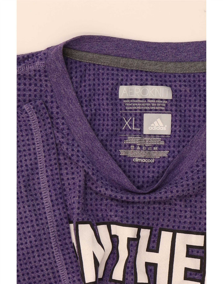 T-shirt grafica da uomo Adidas Panthers Top XL viola poliestere