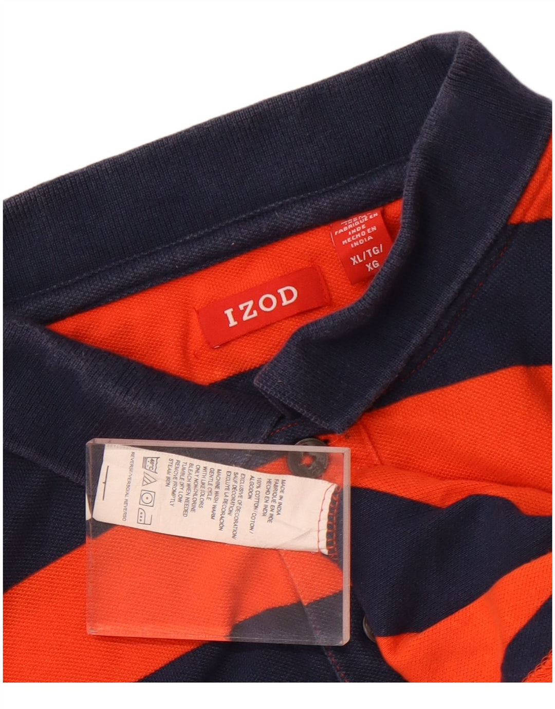 Polo da uomo Izod XL in cotone a righe arancioni
