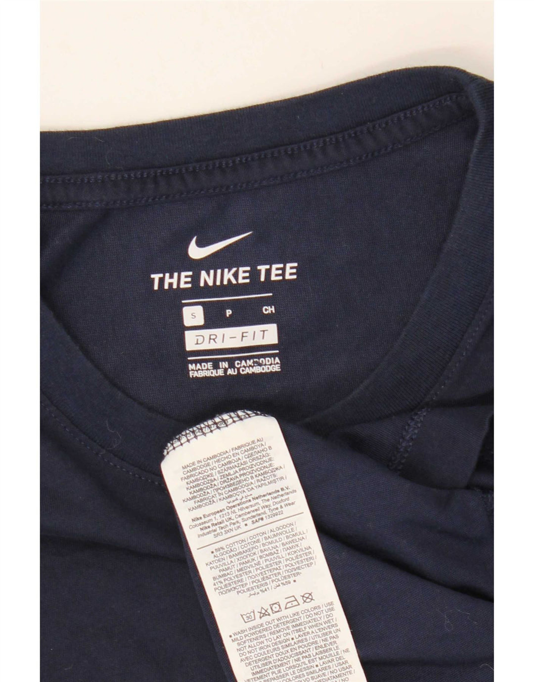 T-shirt Nike da uomo Dri Fit Top Small in cotone blu navy