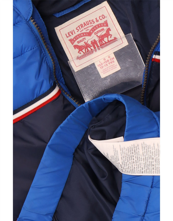 Giacca imbottita con cappuccio grafica Levi's per ragazzi 12-13 anni Large Blue Colourblock