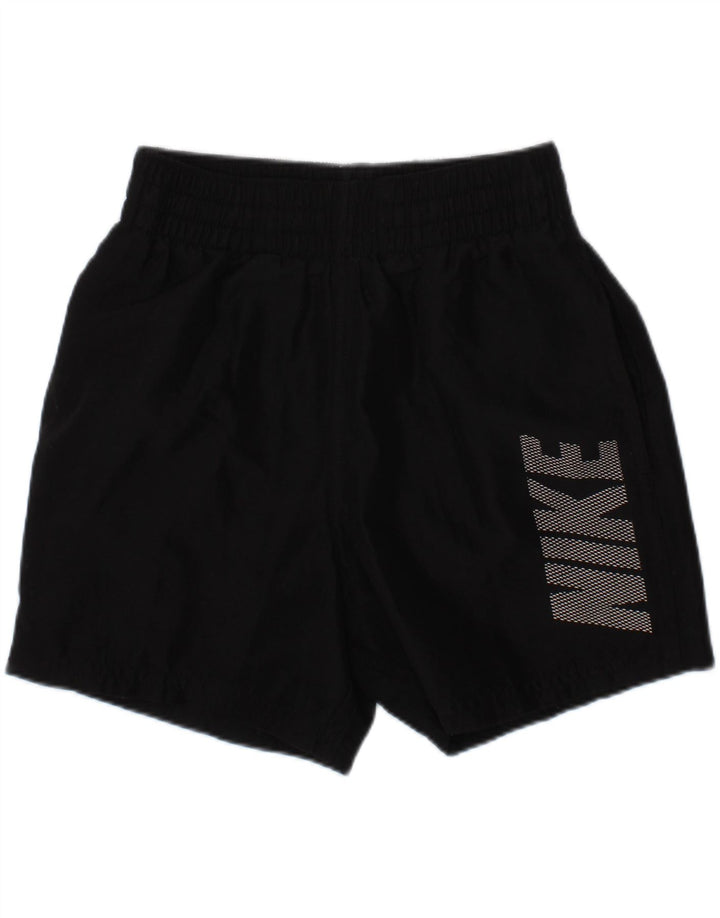 NIKE Boys Dri Fit Graphic Sport Shorts 8-9 Years Small   Black Polyester Vintage Nike and Second-Hand Nike from Messina Hembry 