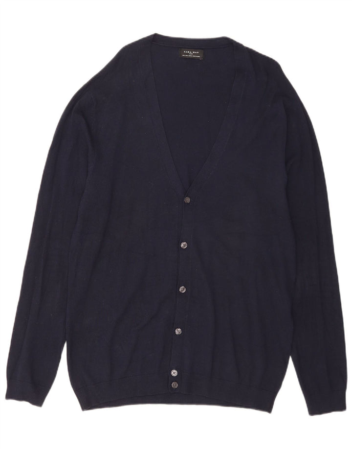 Maglione cardigan da uomo Zara grande blu navy