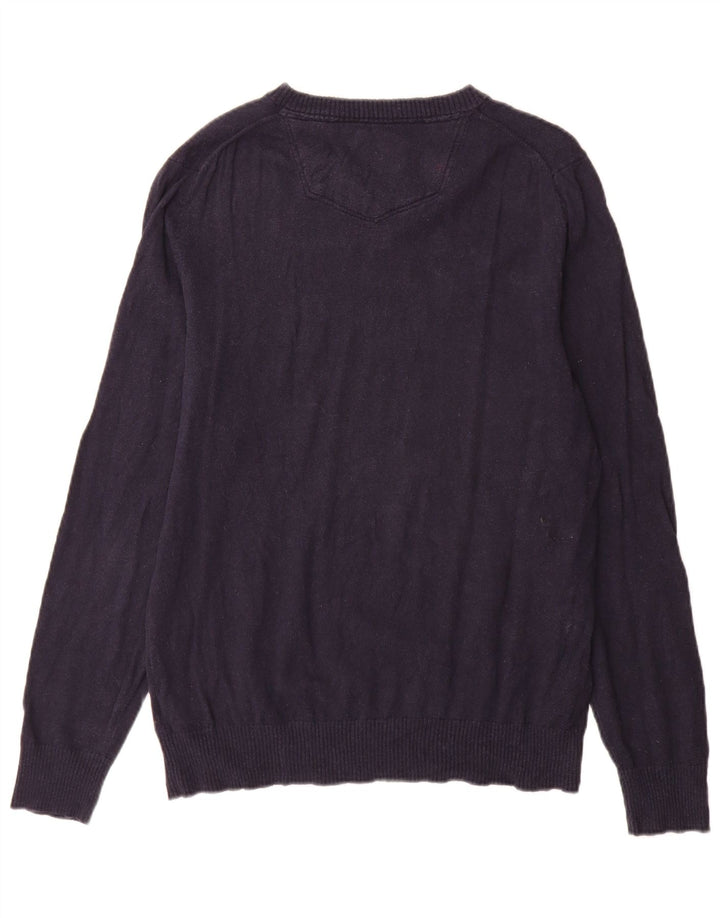 Maglione da uomo con scollo a V Fat Face, cotone medio blu navy