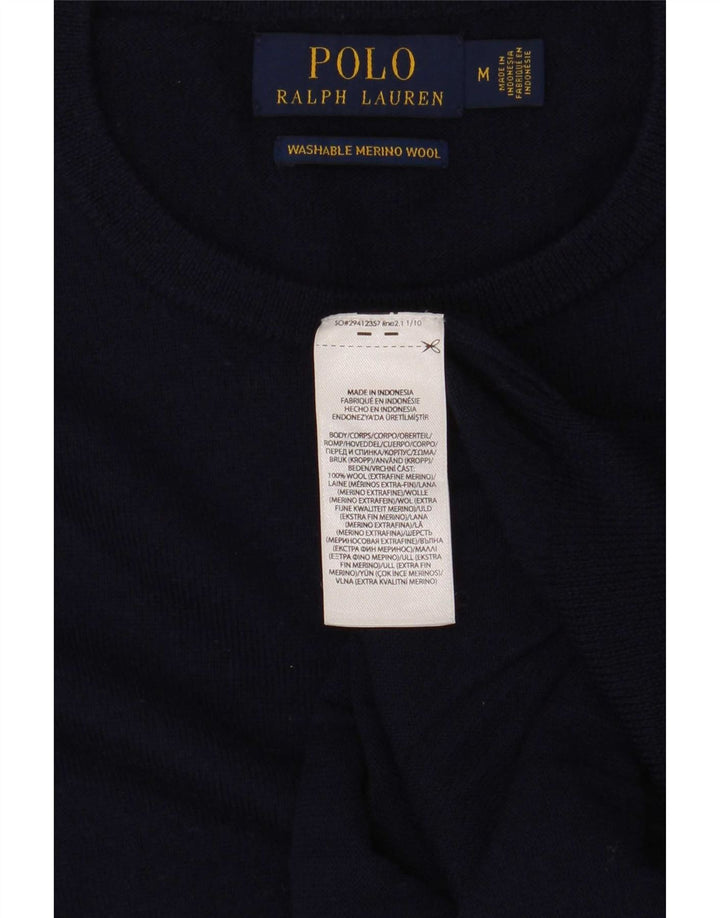 Polo Ralph Lauren Maglione girocollo da uomo in lana medio blu navy