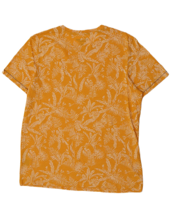 T-shirt da uomo slim fit Jack & Jones Top XL in cotone floreale giallo