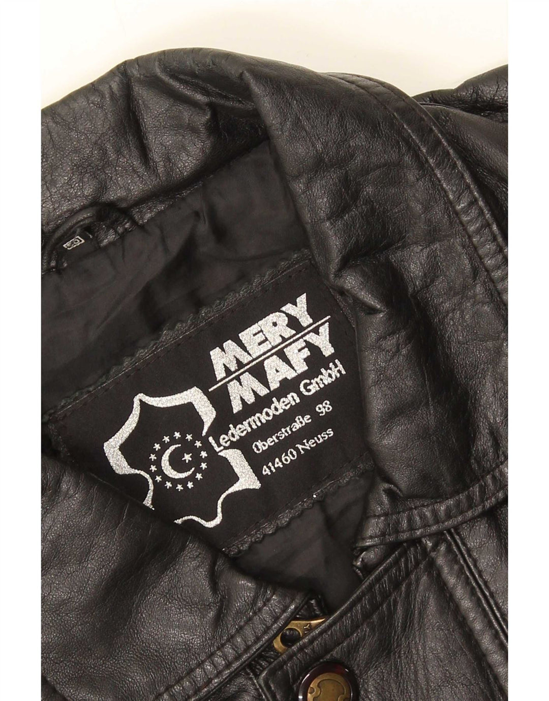 Giacca in pelle vintage da uomo IT 50 grande nera