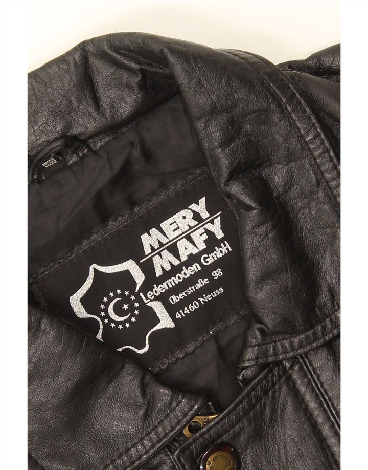 Giacca in pelle vintage da uomo IT 50 grande nera