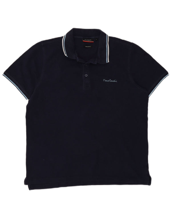 Polo da uomo vestibilità regolare Pierre Cardin grande blu navy