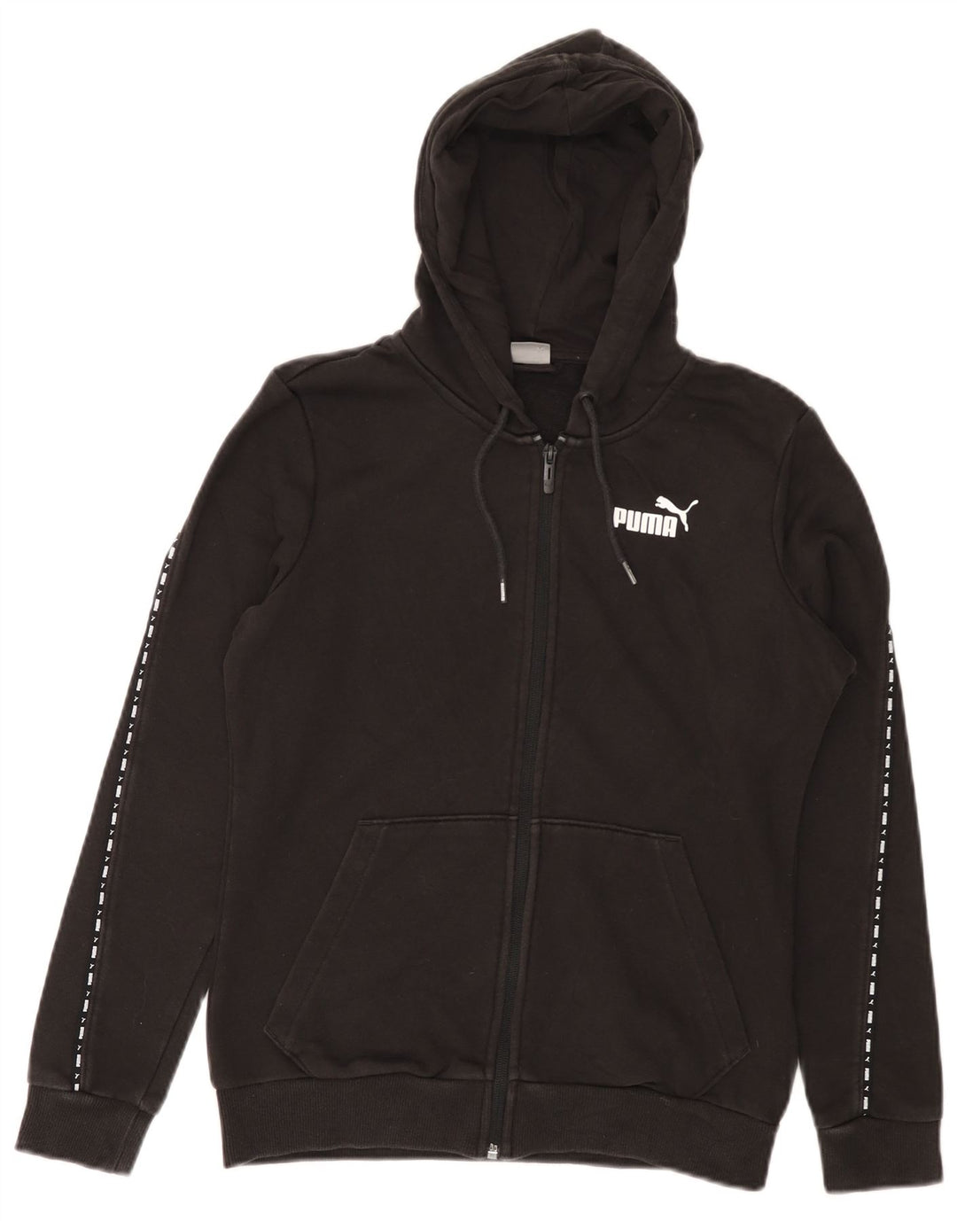 Felpa con cappuccio e zip grafica da donna PUMA UK 10 piccola in cotone nero