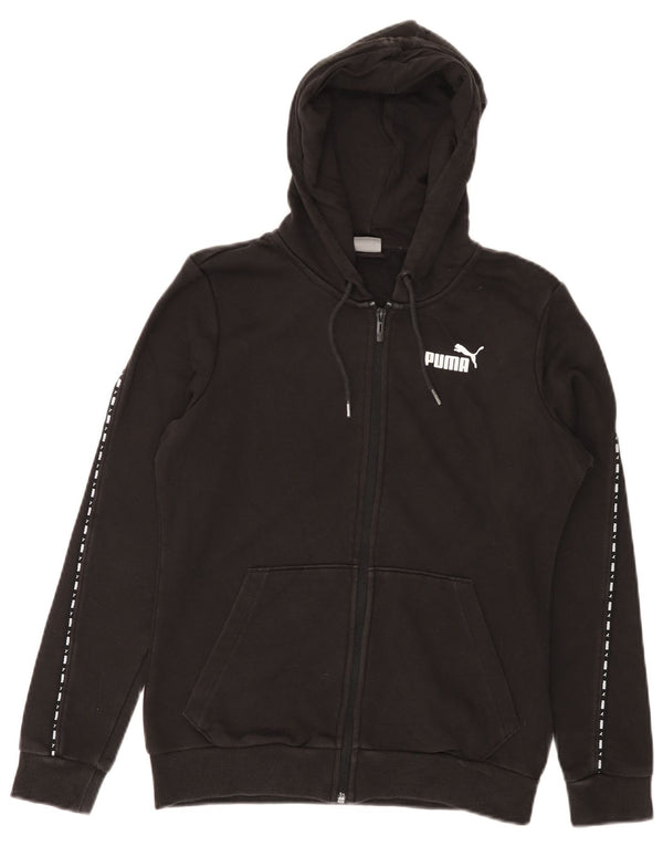 Felpa con cappuccio e zip grafica da donna PUMA UK 10 piccola in cotone nero