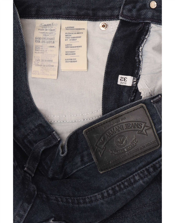 Jeans dritti da donna Armani W32 L32 cotone blu navy
